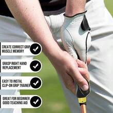 Clip - On Grip Trainer, Swing Training Aid Improving Proper Hand Positioning - 黑色+黃色 - 查看 6