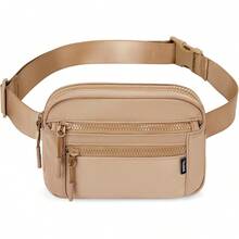 Bolsa de Cintura para Mujeres, Riñonera, Bolsa Cruzada, Moda, Bolsa de Cintura con Correa Ajustable, Marrón Claro - Naranja - Ver 8
