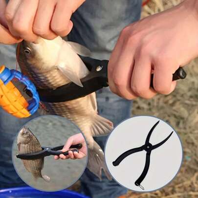 1 pieza Alicates de pesca con mango antideslizante, alicates de pesca de material ABS duradero, herramienta de extracción de ganchos de agarre resistente, accesorio esencial para pescadores y entusiastas de la pesca