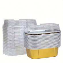10pcs/20pcs, Disposable Aluminum Foil Baking Trays, Multi-Functional Aluminum Foil Baking Pans, Food Containers, Suitable For Baking, Heating, Storing, And Preparing Food On-The-Go With Aluminum Foil Boxes, Aluminum-Made Small Bread Trays, Muffin Pans, Mini Cake Baking Tray Containers, Disposable For Use In Ovens, Refrigerators, Cooking, And Food Preparation Tools, Food Storage, Stackable Trays, Durable Foil Material, Take-Out Meal Containers
