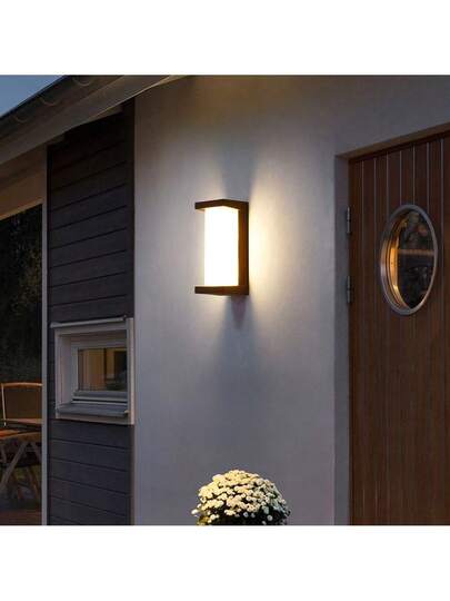 1pc IP65 Waterproof LED Wand Light, s, 6500K Cool Wit Or 3000K Warm White, AC85 365V, 25W Rectangular Moderne Spotlight, Garden, Porch, Balcony, Stairs, Parking Lot Corridor Lighting, Outdoor Lighting Front Door, Patio Fixture, AC8, Lamp view 8