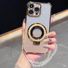 这款奢华水钻手链手机壳兼容 6/7/8/X/XS/XR/11/12/13/14/15/16/16e、Galaxy S22/23/24/25/S24 FE/S25 EDGE、A04/05/06/A07/A14/A15/A16/A17/A24/A25/A34、Redmi Note 9/10/11/12/13、Redmi 9/10/12/13C/14C、OPPO、MOTO、Honor X、HW、RENO、Realme C53/C55/C61/C63/C75 等机型，并采用防震边角设计，闪亮外观。是国际版，不是国内版 - 金色 - 查看 4