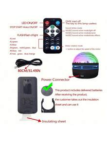 1 Piece Of Aurora Starry Sky Projector Light - USB Powered RGB Night Light, With Remote Control, Multi-Color Wave Light Changing LED Light, Aurora Effect Starry Sky Light, Suitable For Bedroom, Living Room And Home Festival Party Decoration Atmosphere Light, Creating A Romantic Aurora Starry Sky Atmosphere Around! It Is A Perfect Gift For Christmas, Valentine's Day And Various Festivals! - Multi-color light - 查看 10
