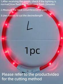 PETSIN 1 件 USB 可充电 LED 发光狗项圈，具有 3 种照明模式，明亮的灯光确保夜间安全，可调节照明项圈，确保宠物安全，适用于小型到大型犬和猫，适合猫妈妈、狗妈妈、猫爱好者