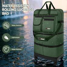 NEW YORK XPRESS 36" Collapsible Suitcases With Wheels,Expandable Foldable Luggage Bag With Hardshell Base Case,Large Capacity Rolling Travel Bag For Home Storage&Trip - 綠色 - 查看 6