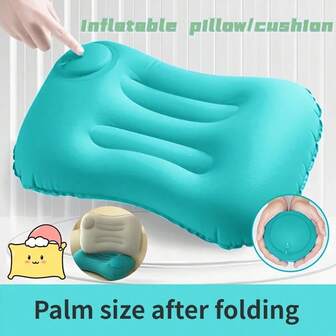 便携式织物气枕轻便床枕充气折叠充气枕旅行枕露营桌椅休息背包徒步旅行露营旅行必需品露营配件露营装备徒步旅行