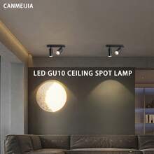 CANMEIJIA Spot encastré au plafond GU10, lampe de plafond moderne en aluminium, spots simples/doubles/triples/quadruples, noir/blanc, avec ou sans ampoules, installation facile, convient pour couloir, entrée, vitrine, pièce, cuisine, hall d'exposition, salle de lecture, salle à manger, bar, chambre, café, salon, magasin de vêtements