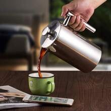 350ml, 750ml, 1000ml Stainless Steel French Press Coffee Maker With 3-Layer Filter, Double-Wall Insulation, Portable For Camping & Outdoor Activities, Durable, Comes With 2 Extra Filters And A Spoon, Easy To Clean - Multicolor - View 7