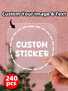 1-240 etiquetas personalizadas - Pegatinas cuadradas personalizadas con cualquier diseño, imagen, logotipo o texto, pegatinas impermeables, etiquetas de agradecimiento personalizadas, personalización colorida, personalización, escuela, hogar, oficina, calendario festivo - Blanco - Ver 22