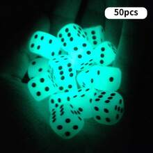50 buc zaruri strălucitoare în întuneric, zaruri cu 6 fețe, potrivite pentru jocuri de societate, zaruri vrac de 14 mm, ideale pentru petreceri și jocuri de masă - Multicolor - Vizualizare 9