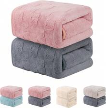 Baño Algodón Vellón de Coral, Toallas de Baño Ultra Suaves,Toallas Playa Absorbentes Gran Tamaño 70CM*140CM, Playa, Piscina, Fitness, SPA - Azul+Rosa - Ver 11