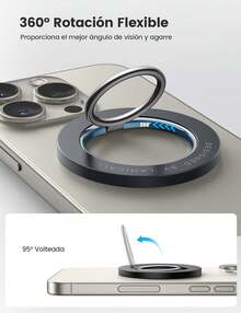 Lamicall Anillo Celular para mag, Anillo Magnetico Stand Ring Holder, Agarre Celular, Soporte para mag Accesorios, para 17 16 15 14 13 Serie, para mag Funda, - BLANCO - Ver 9