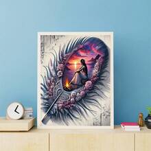 1pc 40x70cm DIY 5D Diamond Painting Kit, Butterfly Beauty Picture Full Round Drill Painting, Diamond Art Embroidery Kit, Handmade Home Room Office Wall Decoration