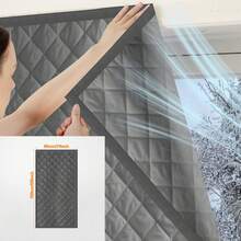 1 件冬季隔热窗帘，防风防寒，易于剥离和粘贴安装，可伸缩设计，适用于客厅、卧室、厨房、地下室窗户 - 深灰色 - 查看 9