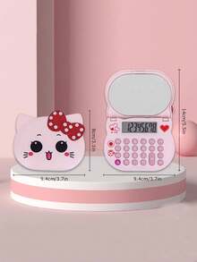 1 pieza con patrón de corazón calculadora - Rosa - Ver 2