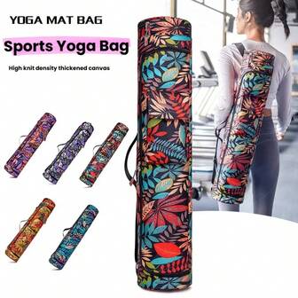 Borsa porta tappetino da yoga per donna e uomo, adatta per tappetini da yoga spessi 6 mm o 8 mm, design con cerniera completa, tasche e cinghie per la spalla regolabili, ideale per viaggi e palestra
