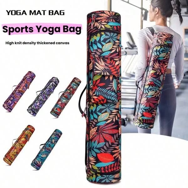 Women's And Men's Yoga Mat Bag For Travel Gym Yoga Mat Bag Suitable For 1/4 Inch Or 1/3 Inch Thick Yoga Mats Full Zip Design With Pockets And Adjustable Shoulder Straps