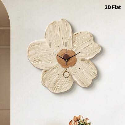 2D Flat 1pc Modern Creative Home Decor Healing Floral Wall Clock, Super Silent Quartz Movement, No Ticking Sound, Silent Decorative Wall Clock, Suitable For Living Room, Bedroom And Office, Fashionable Bedroom Wall Clock Decor, Unique Personalized, Ultra-Clear Time Reading, Suitable For Living Room, Bedroom, Office, Studio, Residence, Study, Kitchen And Cafe As Clock Decor, Perfect Home Decor Gift For Family And Friends.