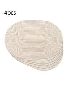 2pcs/4pcs/6pcs Woven Oval Placemats, 12x18 Inches, Oval Table Placemats, Natural Woven Heat Resistant Tablemats, Red Napkins, White Napkins, Suitable For Family Gatherings, Wedding Parties (Beige) - Milk Coffee Color - View 13