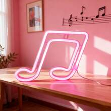 1 Stück LED Musiknoten Neon Schild Neonlicht Wanddekoration Nachtlicht Geschenke für Mädchen Schlafzimmerdekoration Zuhause Feiertags-Party Hochzeitsdekoration Raumdekoration Lichterkette