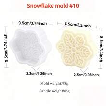 Molde de silicona con diseño de copos de nieve navideños para hacer velas, jabón artesanal, aromaterapia, yeso y resina. Kit de elaboración de velas para decoración del hogar y regalos