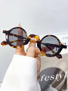 Round Fashionable Fashion Glasses Suitable For Daily, Vacation, And Photography, Halloween - Multicolor - View 16