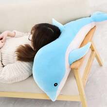 1pc 27-100cm Kawaii Dolphin Plush Toys Cute Dolphin Animal Dolls Dolphin Pillow Stuffed Soft For Birthday Christmas Gift