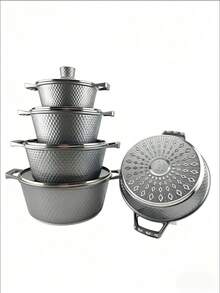 10pcs/6pcs/2pcs Set Nonstick Cookware Set, Maifanshi Aluminum Pot, Soup Pot, Frying Pan, Suitable For Home Use, Gas Stove, Holiday Party, Family Gathering, Daily Cooking