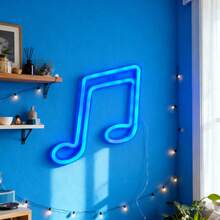 1 Stück LED Musiknoten Neon Schild Neonlicht Wanddekoration Nachtlicht Geschenke für Mädchen Schlafzimmerdekoration Zuhause Feiertags-Party Hochzeitsdekoration Raumdekoration Lichterkette