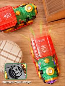 Electric Steam Train Toy With Steam Locomotive, Smoke, Lights And Sound Effects Collision Truck, 360 Degree Rotating Christmas Train Truck Toy, Suitable For Birthday Gifts Of Boys And Girls Aged 1-6 - Multicolor - View 6