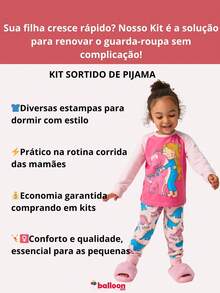 4 Pieces Children's Pajamas Combo For Girls, Assorted Winter Children's Clothing For Girls - Nhiều màu - Xem 8