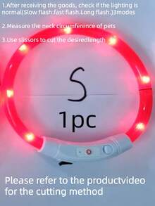 PETSIN 1 件 USB 可充电 LED 发光狗项圈，具有 3 种照明模式，明亮的灯光确保夜间安全，可调节照明项圈，确保宠物安全，适用于小型到大型犬和猫，适合猫妈妈、狗妈妈、猫爱好者