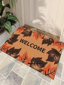 1 buc. Covoraș de intrare minimalist cu frunze de arțar galbene de toamnă, covor mic potrivit pentru decor de sărbători, decor zilnic, decor de cameră, living, dormitor, bucătărie, birou, covoraș de intrare interior/exterior vintage tip fermă, toamnă/iarnă