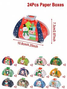 Hộp kẹo Giáng sinh 24 chiếc, Hộp quà Giáng sinh có hình ông già Noel, người tuyết, nai sừng tấm, chim cánh cụt, chủ đề áo len xấu xí, hộp quà tặng tiệc Giáng sinh, đồ trang trí Giáng sinh cho gia đình, đồ trang trí tiệc Giáng sinh, đồ dùng cho lễ hội tại nhà, đồ trang trí Giáng sinh, đồ trang trí Giáng sinh, đồ dùng cho tiệc ngày lễ, đồ trang trí mùa đông, đồ trang trí tiệc năm mới, quà tặng Giáng sinh - Nhiều màu - Xem 10
