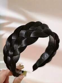 قطعة واحدة من شريط الرأس المنسوج الأنيق - نسيج السمكة الأفقي الأنيق، أسنان واسعة مانعة للانزلاق، ملحق شعر مصنوع يدويًا لكعكة الشعر، بوليستر، خيارات البني والأسود، شريط الباروكة الكرنفالية، مضفر، حلقة الشعر، شريط الشعر، ديادما