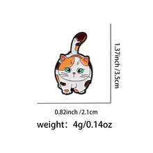 1 件可爱宠物肥猫珐琅别针卡通动物胸针徽章背包翻领别针服装配饰时尚珠宝礼品圣诞节 - 黑色 - 查看 17