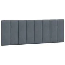 Kopfteil-Kissen "Hanko" Dunkelgrau 120 Cm Samt - Xám - Xem 2