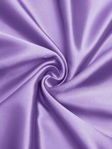 1 Stück Seidiger Satin Stoff, geeignet für Hochzeitsdekoration Tischdecke, DIY Kleid, Mode Hintergrund, Basteln - hellviolett - Übersicht 1