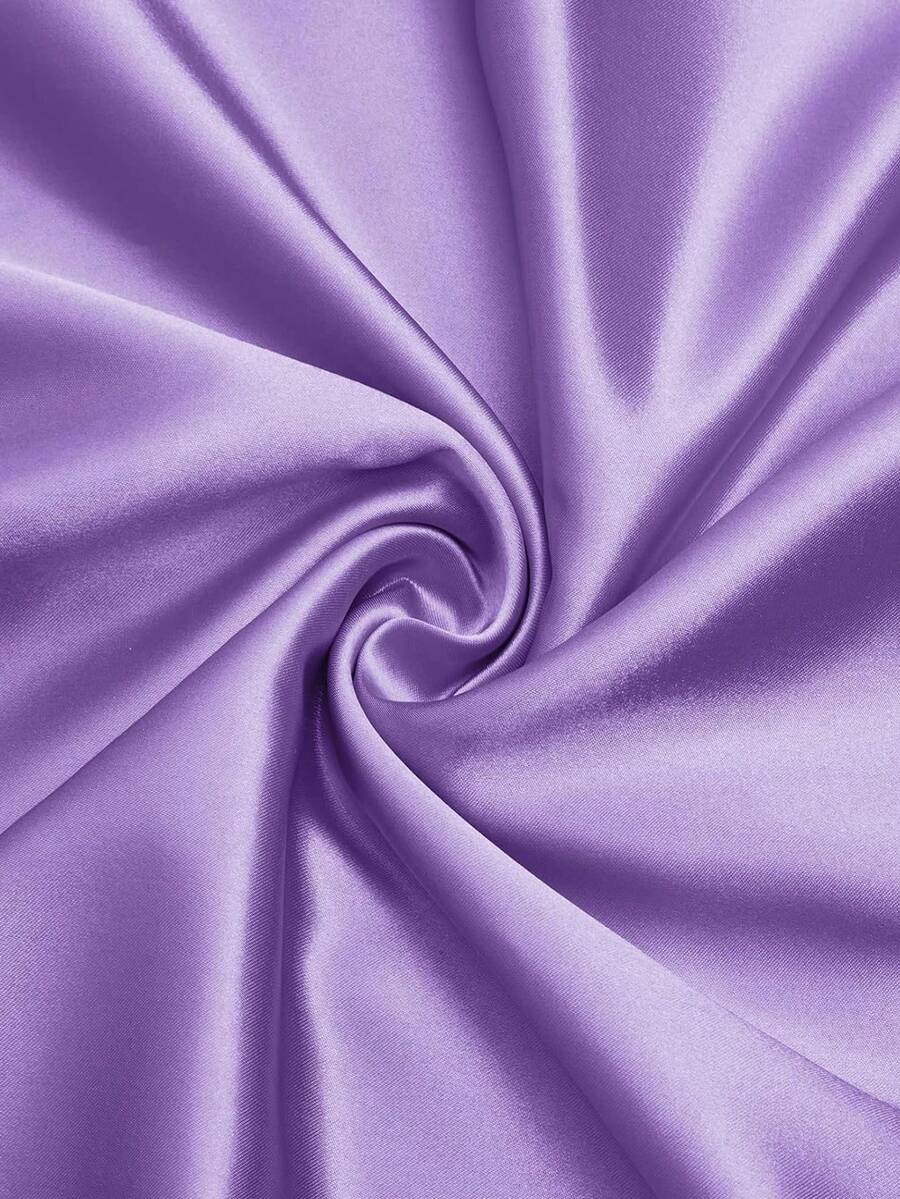 1 Stück Seidiger Satin Stoff, geeignet für Hochzeitsdekoration Tischdecke, DIY Kleid, Mode Hintergrund, Basteln - hellviolett - Übersicht 1