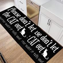 1pc Cute Cat Pattern Printed Rug, Faux Wool Mat - Highly Absorbent, Easy To Clean, Suitable For Home Decor, Farmhouse, Entryway, Indoor, Room, Kitchen, Dining Room, Small Office/Home Office, Sink, Laundry Room, Doormat, Kitchen Mat, Non-Slip Mat