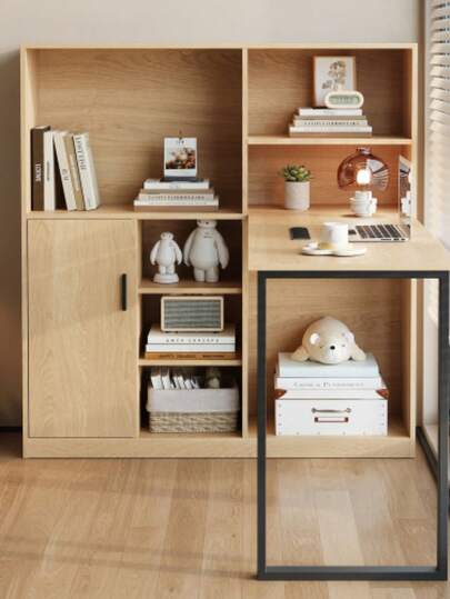 Computertisch,Regal Schreibtisch,Schrankschreibtisch Arbeitstisch, Schrankschreibtisch, Nature 120cm view 5