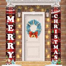 2 Pancartas de Adorno de Navidad Decoracion de Porche, Navideos Decoracion Exterior interior, Letreros para Porche Adornos Navidad Bandera de de jardn 180 * 30cm Merry Chrismas - Feliz navidad - Ver 8