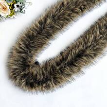 2米长蓬松圣诞装饰毛边，8厘米宽，DIY缝纫毛绒装饰面料，适用于家居装饰、工艺品制作，仿貂毛饰边，可用于帽子、外套、鞋子、靴子等。