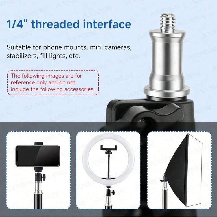 AXNEN Trípode de pie de 155 cm ajustable en longitud, accesorio profesional de fotografía con interfaz de tornillo 1/4 apto para cámara digital, videocámara, soporte para teléfono, luz de relleno, transmisión en vivo, fotografía profesional, fotografía al aire libre, grabación en interiores - Blanco y Negro - Añade 4