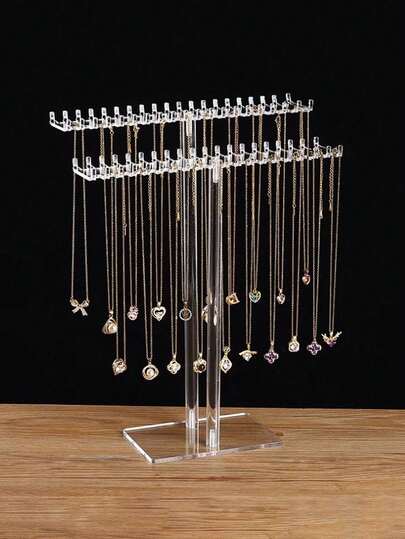 Acrylic Jewelry Stand, Elegant Clear Necklace Holder With Dual Hooks, Versatile Jewelry Organizer For Necklaces, Bracelets, Earrings, Rings, And Bangles - Perfect For Holiday Gifting, Christmas, Thanksgiving, New Year, And Valentine's Day Celebrations, Enhance Your Jewelry Display With Style And Functionality, Ideal For Home Decor And Special Occasions, Keep Your Accessories Neat And Accessible, A Must-Have For Fashion Enthusiasts And Gift Seekers Alike.