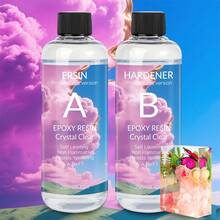 Kit de resina epoxi cristal transparente de 20/50/100/250ml, resina epoxi transparente sin burbujas para fundición de escritorio y bar, resina epoxi transparente para manualidades y artesanía, regalo para cumpleaños/fiesta/festival