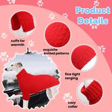 BJAYPET 1pc Dog Sweater, Soft & Comfortable, Essential For Dog's Autumn/Winter Outings, Red Color Meets Dog's Fashion Needs, Available In Multiple Sizes Suitable For Small, Medium, And Large Breed Dogs - Red - View 7
