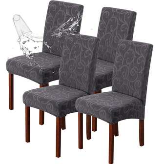 4/6pcs Waterproof Dining Chair Covers Stretchable Kitchen Chair Covers, Parsons Chair Slipcovers For Dining Room Chair Protector Cover, Removable, Washable
