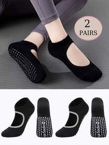 1/3/5 Pairs Of Women's Instep Opening, Moisture Wicking Knitted Fabric, Non-Slip Adhesive On The Sole, Ins Style, Yoga, Dance, Indoor Pilates, Gift - Multicolor - View 6