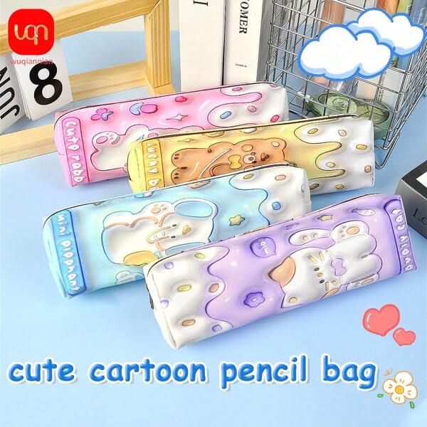 1 Stück einfache und schmutzabweisende Federtasche mit großem Stauraum und Reißverschluss-Klappe für leichten Zugriff, geeignet für die Schulanfang